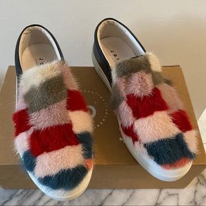 Joshua Sanders Multicolor Real Mink Fur sneakers